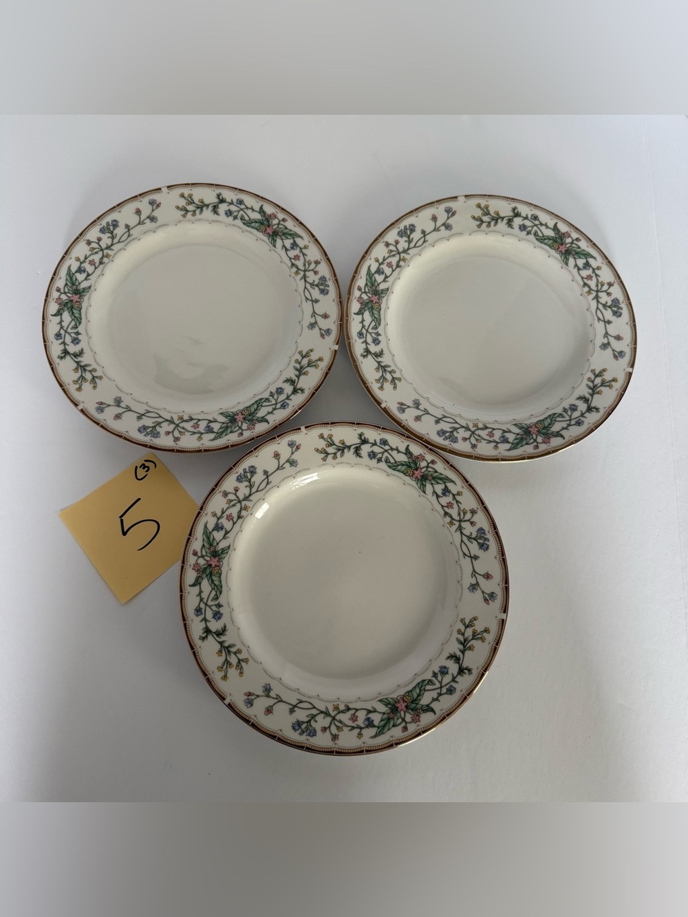 Set of 3 Farberware 1996 Wellesley #486 Fine China 8-Inch Salad Plates #5